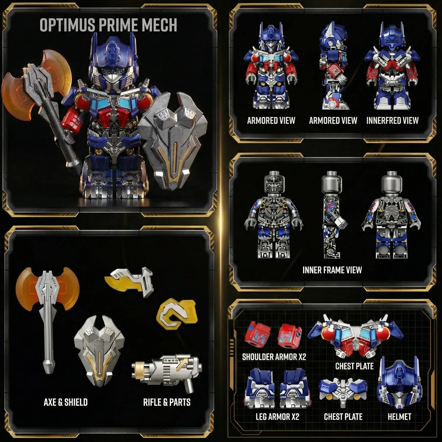 Minifig-Scale Buildable Transformers Mech Figures