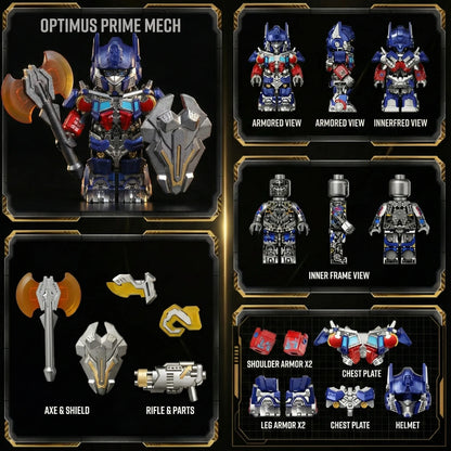 Minifig-Scale Buildable Transformers Mech Figures