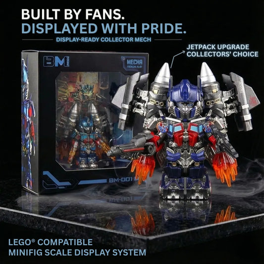 Minifig-Scale Buildable Transformers Mech Figures