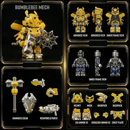 Minifig-Scale Buildable Transformers Mech Figures